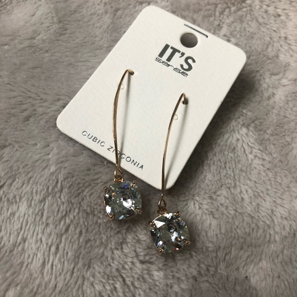 Clear crystal rhinestone earrings